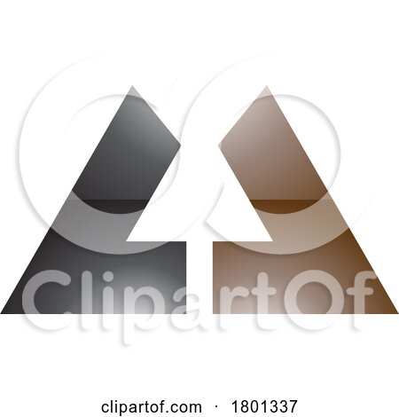 Brown and Black Glossy Bold Letter U Icon with Straight Lines by cidepix