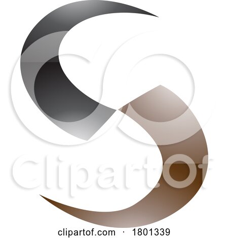 Brown and Black Glossy Blade Shaped Letter S Icon by cidepix