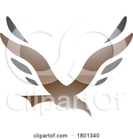 Brown and Black Glossy Bird Shaped Letter V Icon by cidepix