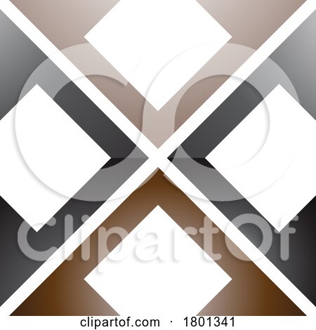 Brown and Black Glossy Arrow Square Shaped Letter X Icon by cidepix