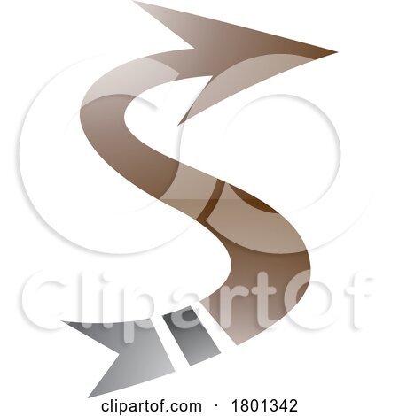 Brown and Black Glossy Arrow Shaped Letter S Icon by cidepix