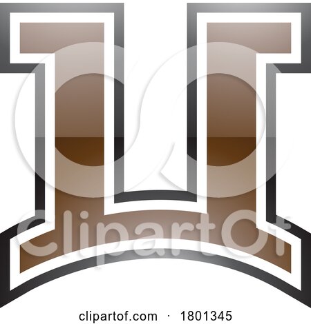 Brown and Black Glossy Arch Shaped Letter U Icon by cidepix