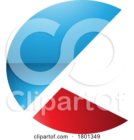 Blue and Red Glossy Letter C Icon with Half Circles by cidepix