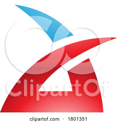 Blue and Red Glossy Spiky Grass Shaped Letter a Icon by cidepix