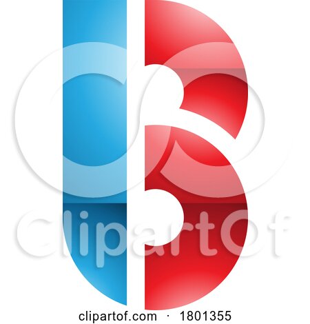 Blue and Red Round Glossy Disk Shaped Letter B Icon by cidepix