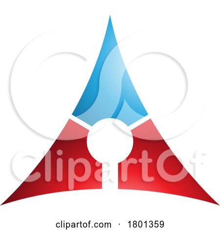 Blue and Red Deflated Glossy Triangle Letter a Icon by cidepix