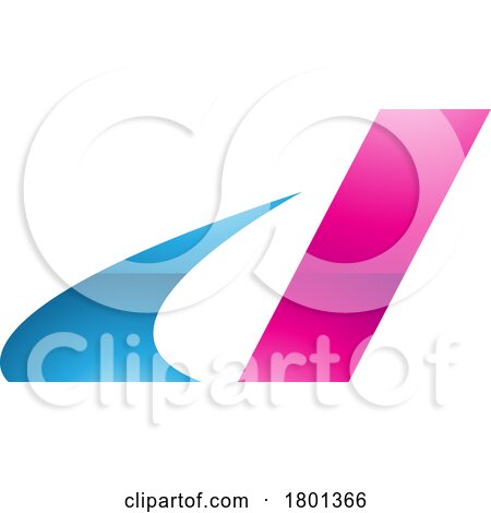 Blue and Magenta Glossy Italic Swooshy Letter D Icon by cidepix