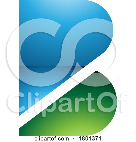 Blue and Green Bold Glossy Letter B Icon by cidepix