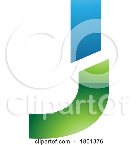 Blue and Green Glossy Split Shaped Letter J Icon by cidepix