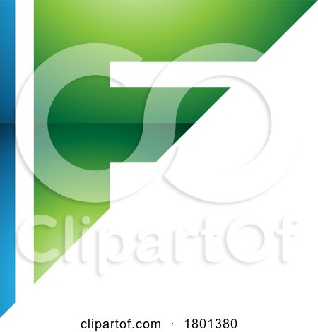 Blue and Green Glossy Triangular Letter F Icon by cidepix