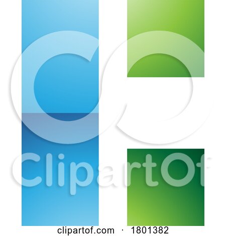 Blue and Green Rectangular Glossy Letter C Icon by cidepix