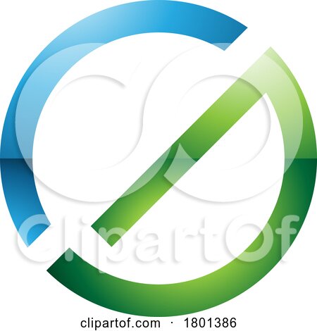 Blue and Green Thin Round Glossy Letter G Icon by cidepix