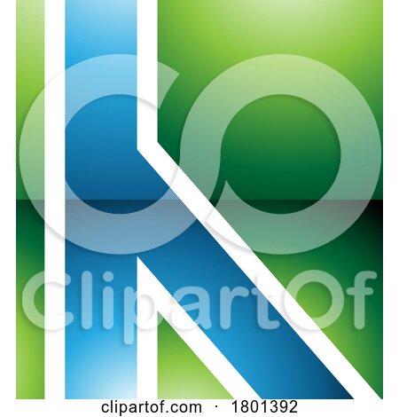 Blue and Green Glossy Letter H Icon with Straight Lines by cidepix