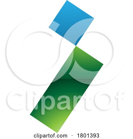Blue and Green Glossy Letter I Icon with a Square and Rectangle by cidepix