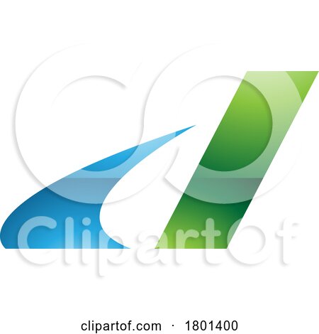 Blue and Green Glossy Italic Swooshy Letter D Icon by cidepix