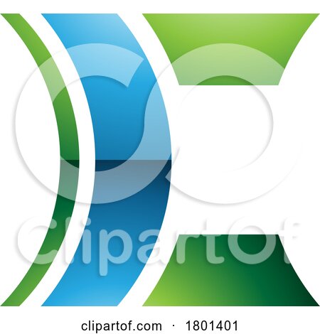 Blue and Green Glossy Lens Shaped Letter C Icon by cidepix
