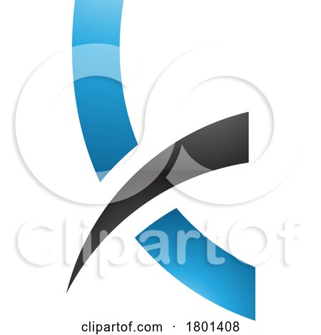 Blue and Black Spiky Glossy Lowercase Letter K Icon by cidepix