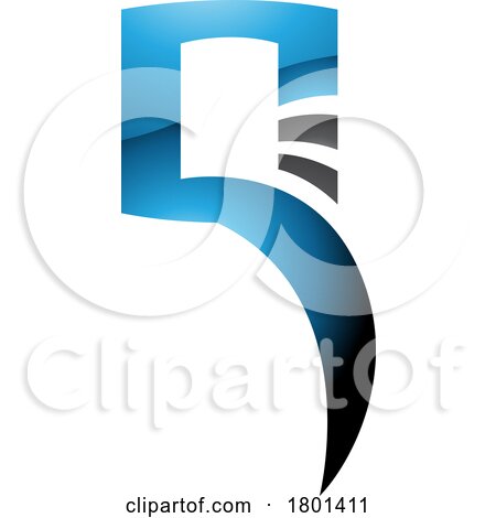 Blue and Black Glossy Square Shaped Letter Q Icon by cidepix
