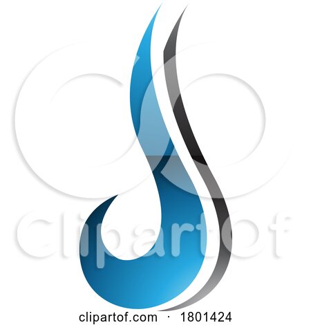 Blue and Black Glossy Hook Shaped Letter J Icon by cidepix