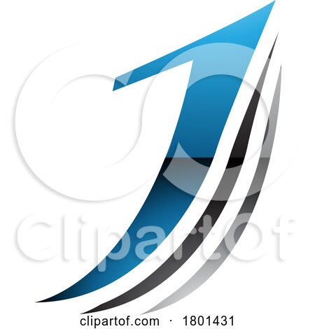 Blue and Black Glossy Layered Letter J Icon by cidepix