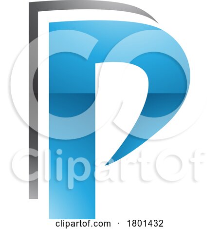 Blue and Black Glossy Layered Letter P Icon by cidepix