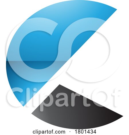 Blue and Black Glossy Letter C Icon with Half Circles by cidepix