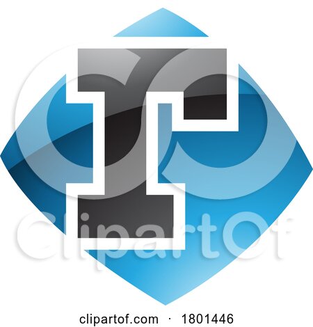 Blue and Black Glossy Bulged Square Shaped Letter R Icon by cidepix