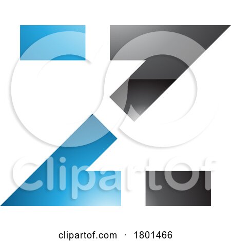 Blue and Black Glossy Dotted Line Shaped Letter Z Icon by cidepix