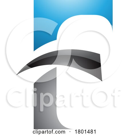 Blue and Black Glossy Letter F Icon with Pointy Tips by cidepix
