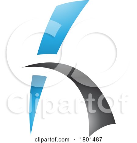 Blue and Black Glossy Letter H Icon with Spiky Lines by cidepix