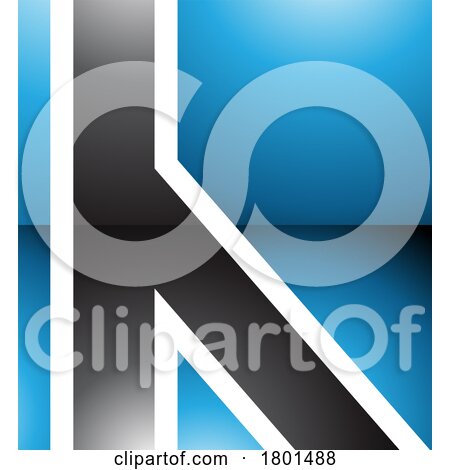 Blue and Black Glossy Letter H Icon with Straight Lines by cidepix