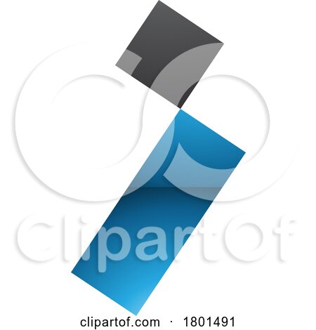 Blue and Black Glossy Letter I Icon with a Square and Rectangle by cidepix