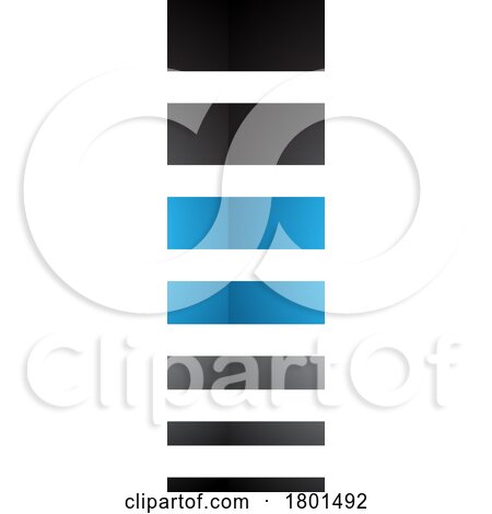 Blue and Black Glossy Letter I Icon with Horizontal Stripes by cidepix