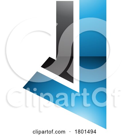 Blue and Black Glossy Letter J Icon with Straight Lines by cidepix