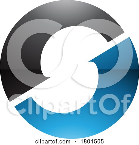 Blue and Black Glossy Letter O Icon with an S Shape in the Middle by cidepix