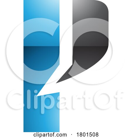 Blue and Black Glossy Letter P Icon with a Bold Rectangle by cidepix