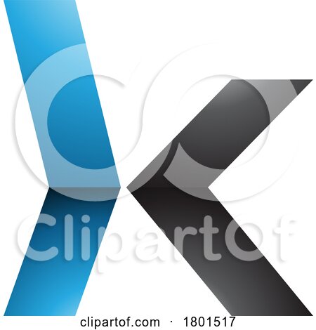 Blue and Black Glossy Lowercase Arrow Shaped Letter K Icon by cidepix