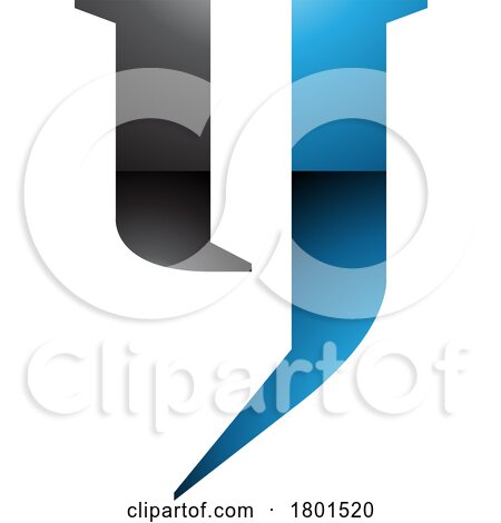 Blue and Black Glossy Lowercase Letter Y Icon by cidepix