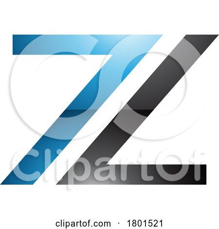 Blue and Black Glossy Number 7 Shaped Letter Z Icon by cidepix