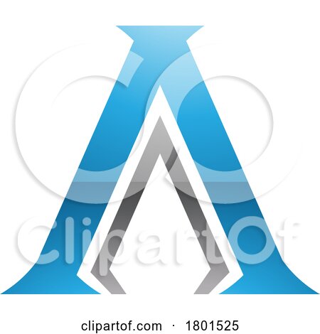Blue and Black Glossy Pillar Shaped Letter a Icon by cidepix