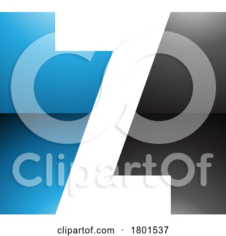 Blue and Black Glossy Rectangle Shaped Letter Z Icon by cidepix