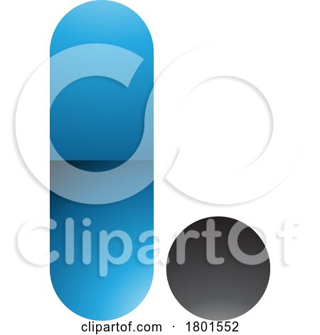 Blue and Black Glossy Rounded Letter L Icon by cidepix