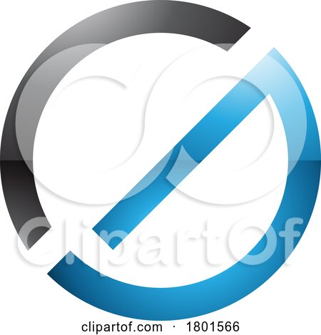 Blue and Black Thin Round Glossy Letter G Icon by cidepix