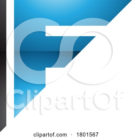 Blue and Black Triangular Glossy Letter F Icon by cidepix