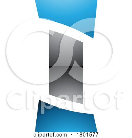 Blue and Black Glossy Antique Pillar Shaped Letter I Icon by cidepix