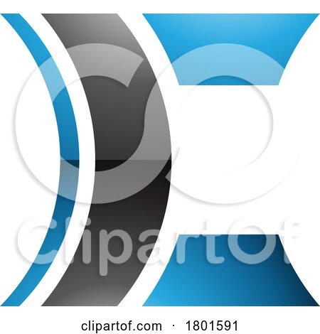 Black and Blue Glossy Lens Shaped Letter C Icon by cidepix