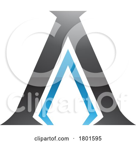 Black and Blue Glossy Pillar Shaped Letter a Icon by cidepix