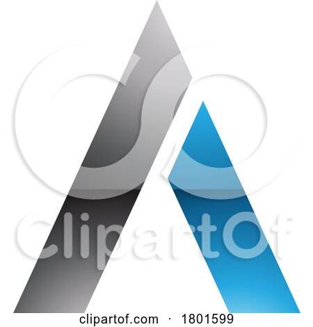 Black and Blue Glossy Trapezium Shaped Letter a Icon by cidepix