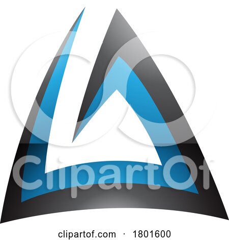 Black and Blue Glossy Triangular Spiral Letter a Icon by cidepix