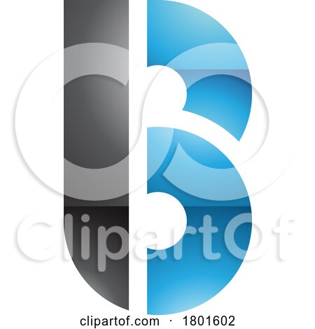 Black and Blue Round Glossy Disk Shaped Letter B Icon by cidepix